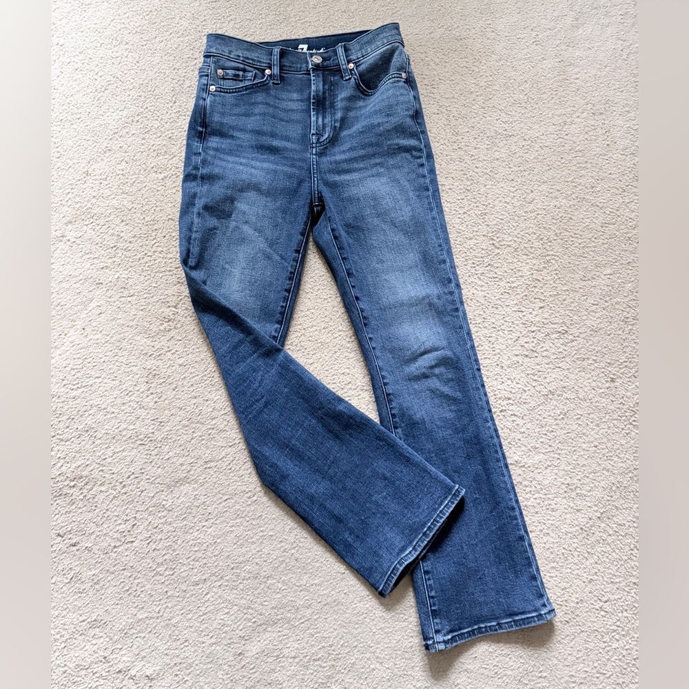 7 For All Mankind Blue Straight Leg Jeans